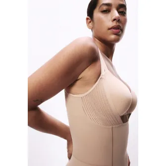 Marks & Spencer, Body modelator cu insertii de plasa, Bej, 12