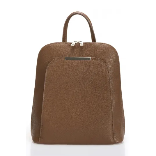 Massimo Castelli, Rucsac din piele cu buzunar exterior, Maro