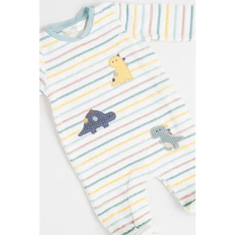 Mayoral, Salopeta de pijama de plus, Verde, Galben, Alb murdar, 75 CM