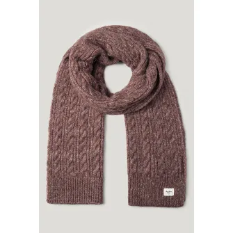 Pepe Jeans London, Fular cu design torsade, Rosu stins