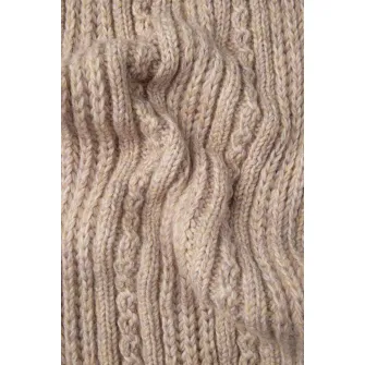 Pepe Jeans London, Fular din tricot cu terminatii striate, Roz prafuit