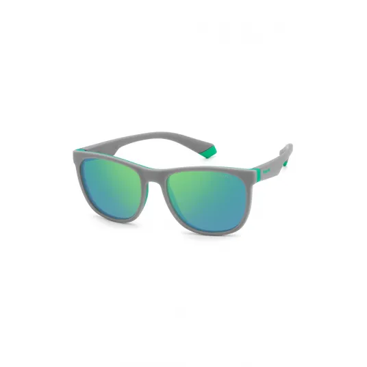 Polaroid, Ochelari de soare patrati cu lentile polarizate, Verde, Gri, 49-16-130
