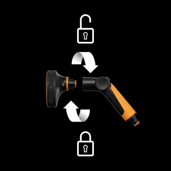 Set pistol pentru stropit Fiskars Comfort multi + Conector furtun de gradina 13 mm Fiskars