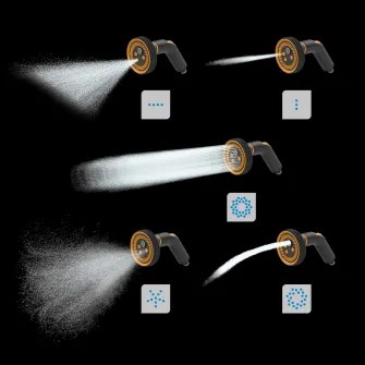 Set pistol pentru stropit Fiskars Comfort multi + Conector furtun de gradina 13 mm Fiskars