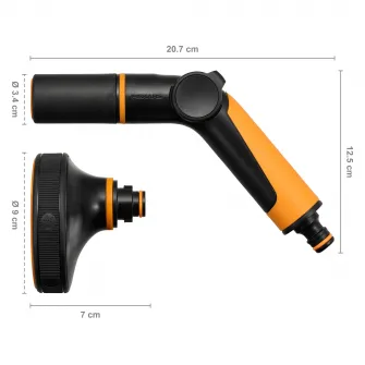 Set pistol pentru stropit ajustabil Fiskars Comfort + Cap pentru stropit Fiskars