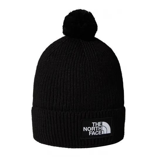 The North Face, Caciula striata cu ciucure, Negru, 53-60 CM