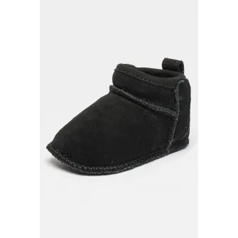 UGG, Cizme scurte de piele intoarsa Classic Ultra Mini, Negru, 16 EU