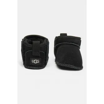 UGG, Cizme scurte de piele intoarsa Classic Ultra Mini, Negru, 16 EU