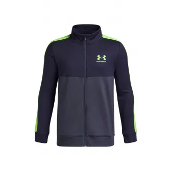 Under Armour, Trening cu model colorblock Rival, Albastru ultramarin, Verde lime, Gri inchis, 160-170 CM