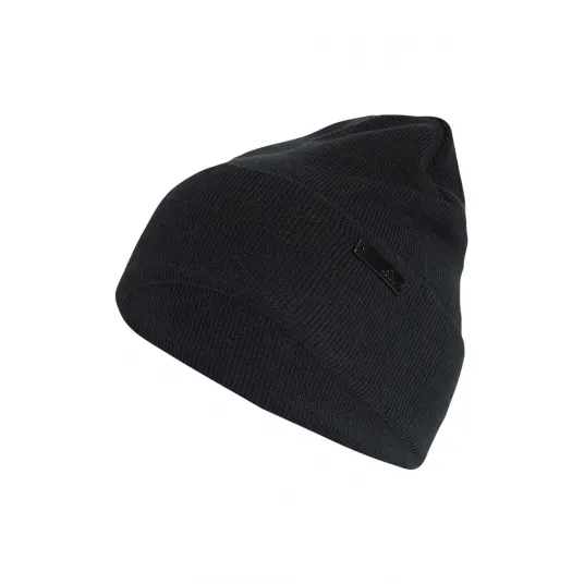 adidas Performance, Caciula tricotata unisex cu logo metalic, Negru, 53.5-57.5 CM