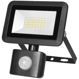 Proiector LED Adviti Faro AD-NL-6253BLR4, cu senzor de miscare, 20W, LED SMD, 1600 lm, IP65, 4000K, Aluminiu, Negru