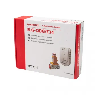 Set detector gaz cu electrovalva Everline ELG-QDG/E34, 3/4