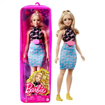 Papusa Barbie Fashionistas - Blonda, cu imprimeu PWR GRL