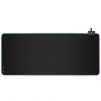 Mousepad gaming Corsair MM700 Extended, iluminare RGB, cablu detasabil USB-C, hub 2 porturi USB, 930x400 mm, Negru