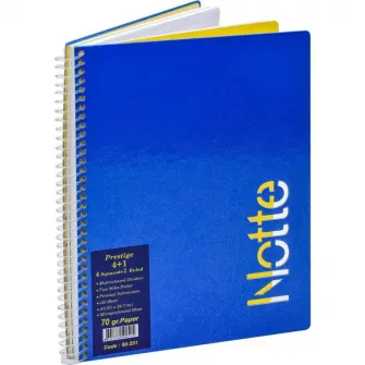 Registru Notte A4 cu spira 125 file 4 diviziuni matematica si 1 diviziune dictando