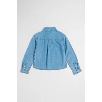 CALVIN KLEIN, Camasa din denim cu maneci lungi, Petrol, 164 CM