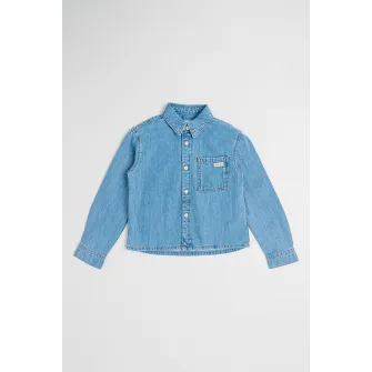 CALVIN KLEIN, Camasa din denim cu maneci lungi, Petrol, 164 CM