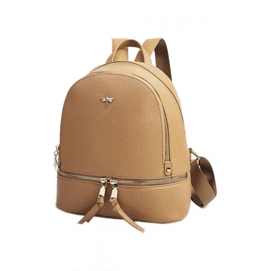 C'iel, Rucsac de piele cu aspect texturat Terry, Camel