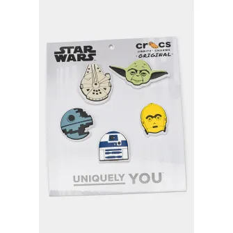 Crocs, Set de talismane pentru saboti Star Wars - 5 Piese, Galben pai, Albastru deschis, Verde spranghel