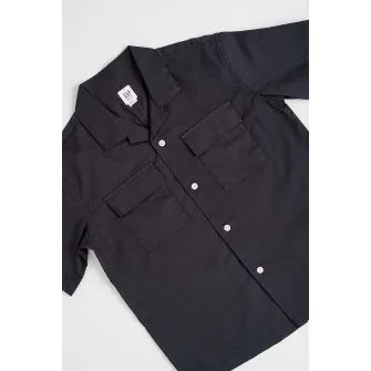GAP, Camasa cu maneci scurte si buzunare pe piept, Negru stins, 120 CM
