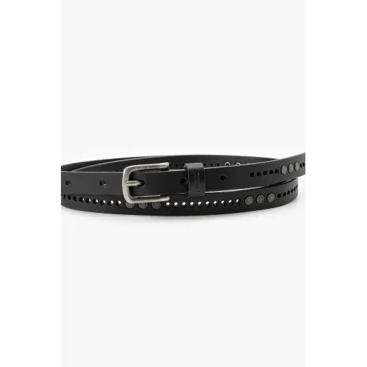 Levi's, Curea uni de piele cu o catarama metalica, Negru, 100