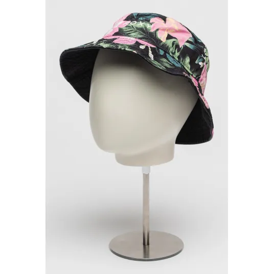 ROXY, Palarie de bumbac cu imprimeu floral Tiny Honey, Verde, Negru, Roz pal, 53 CM
