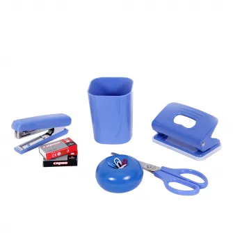 Set birou Kunst (pahar,foarfeca 17 cm, capsator 10#,perforator, 2 cutii capse 10#, suport magnetic pentru agrafe)