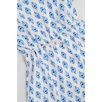 United Colors of Benetton, Rochie evazata cu imprimeu, Alb, Bleumarin, 120 CM