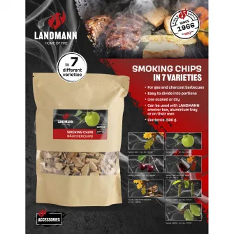 Aschii de afumare Landmann, lemn de stejar cu aroma de whisky, 500 g