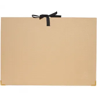 Mapa extensibila Exacompta OfficeByMe, 24x34 cm, Carton, inchidere cu snur, 18 compartimente negre, Certificare PEFC, Bej