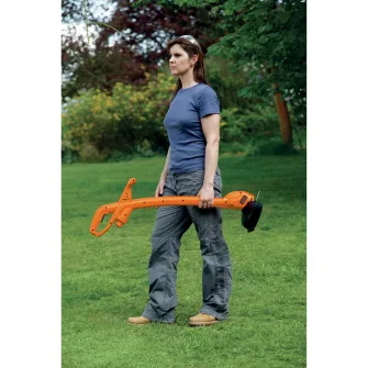 Trimmer de tuns gazon/iarba electric Black & Decker GL360SB, putere 350W, latime taiere 25 cm, contine bobina cu fir pentru rezerva