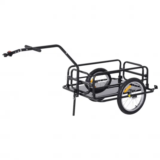 Remorca de bicicleta, Homcom, 156x72x82cm, Negru