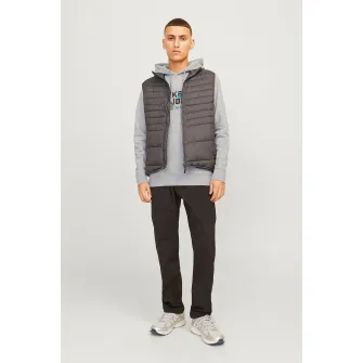 Jack & Jones, Hanorac cu imprimeu logo pe piept, Verde, Gri deschis melange, Albastru deschis, L