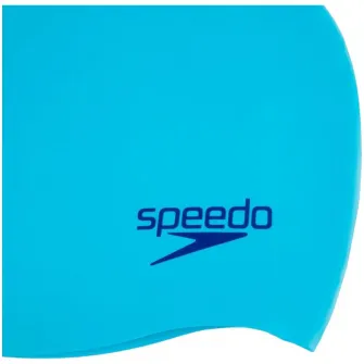 Casca inot copii din silicon Speedo Plain Moulded Silicone Junior, one size, albastru