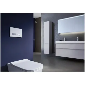 Set vas WC suspendat Geberit Smyle Square 500.683.00.2 cu capac slim wrap over duroplast, soft close, spalare verticala, ceramica