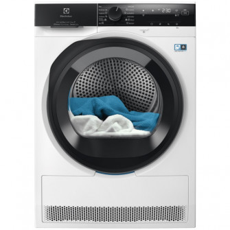 Uscator de rufe Electrolux EW8D495MC, Pompa de caldura, 8 kg, Clasa A+++, Sistem uscare SteamCare+Sensicare+senzori 3DSense, Motor Inverter, Iluminare tambur, Usa reversibila, Alb