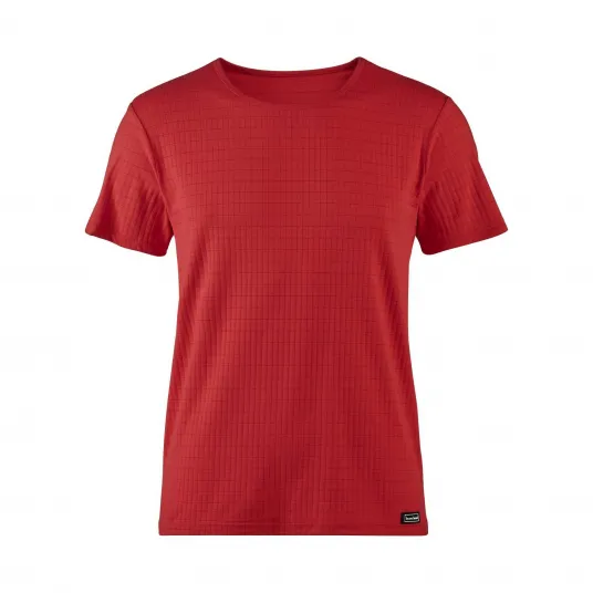 Bruno Banani, Tricou in carouri cu decolteu rotund, Rosu, S