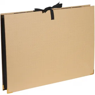 Mapa extensibila Exacompta OfficeByMe, 24x34 cm, Carton, inchidere cu snur, 18 compartimente negre, Certificare PEFC, Bej