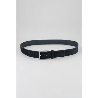HUGO, Curea de piele intoarsa cu catarama metalica Minto, Negru, 105
