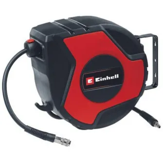 Tambur cu furtun pentru aer comprimat Einhell TC-PH 150 lungime furtun 15 m + 1.5 m furtun de conectare, diametru interior furtun 9 mm, max. presiune de functionare 16 bar