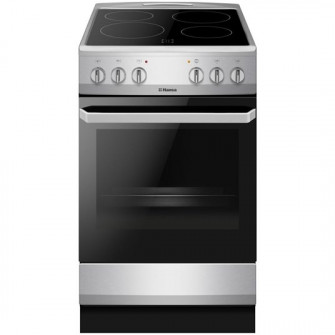 Aragaz Hansa FCCS56069, Vitroceramic, Electric, 4 zone de gatit, 62l, Heat Control, EasyClean, Supergrill, SteamCleaning, Clasa A, Inox