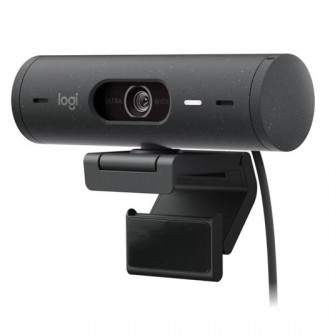 Camera web Logitech Brio 500, Full HD 1080p, RightLight 4, 90 FoV, USB-C, Privacy - Graphite