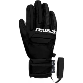 Manusi ski baieti Reusch Warrior R-TEX XT -Marco Schwarz, negru/gri camuflaj, marime 5-S