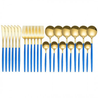 Set 24 tacamuri moderne, WALALLA, Inox, Rezistent la ca