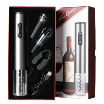 Set cadou deschizator de sticle electric cu patru piese