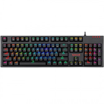 Tastatura gaming mecanica Redragon Amsa Pro, Blue Switch, Iluminare RGB, Negru