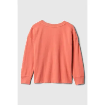 GAP, Bluza cu decolteu la baza gatului si imprimeu, Portocaliu, 70 CM