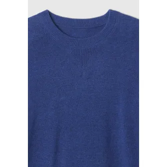 GAP, Pulover tricotat fin cu decolteu la baza gatului, Albastru, 110 CM