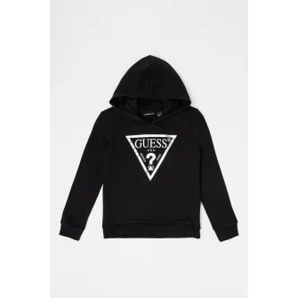GUESS, Hanorac de bumbac cu imprimeu logo, Negru, 140-146 CM