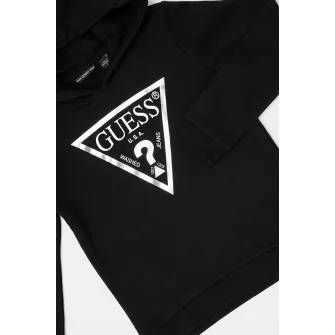 GUESS, Hanorac de bumbac cu imprimeu logo, Negru, 140-146 CM